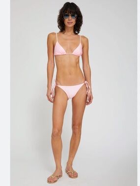 NWT SPRWMN Bikini Triangle Top & Tie Bottom in Ballet Pink